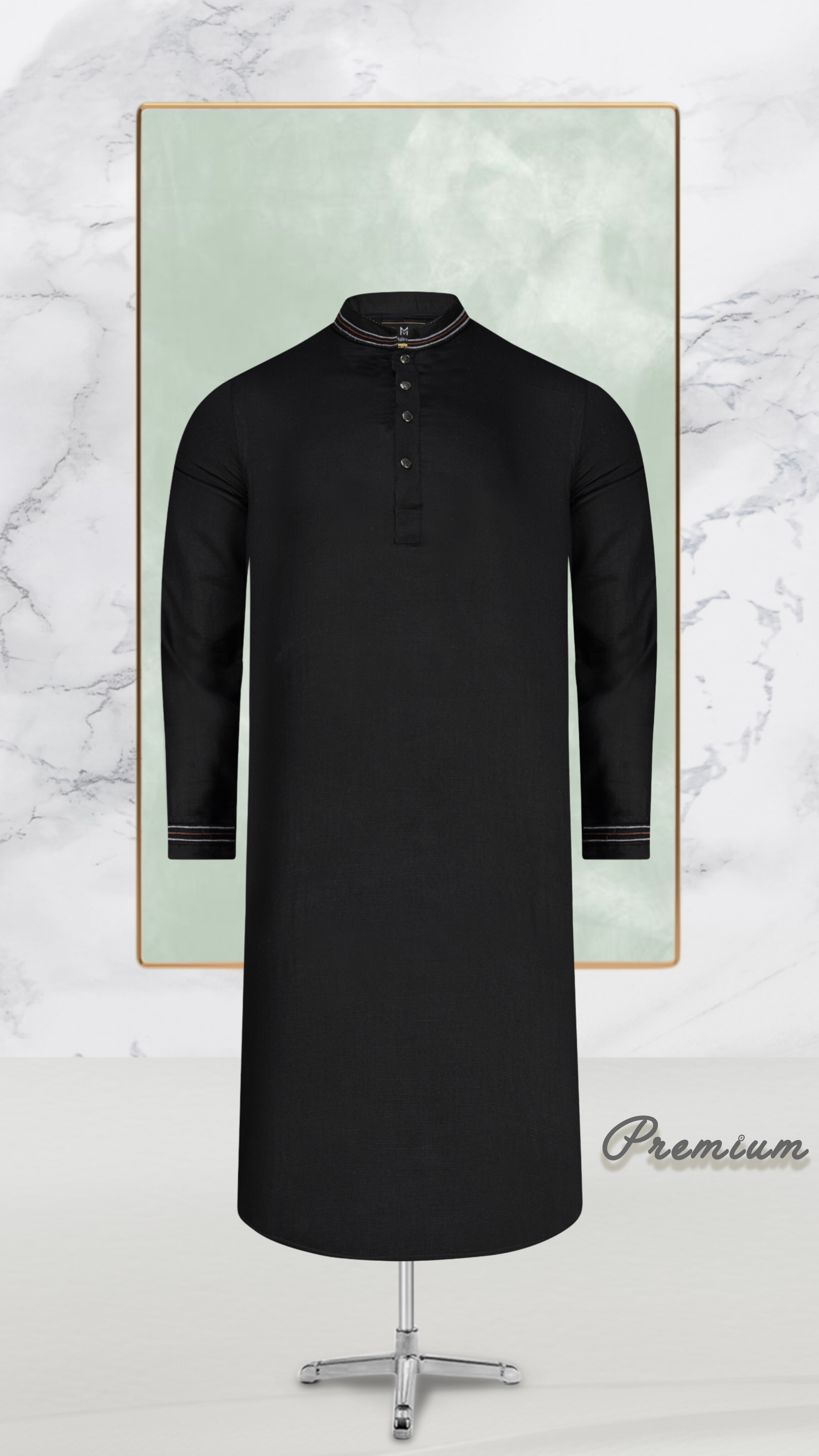 Premium Black Embrodiary Sharton Panjabi